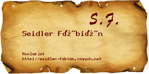 Seidler Fábián névjegykártya